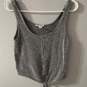 cute black and white cropped tank